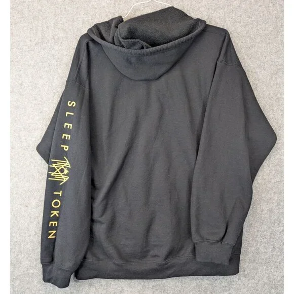 Sleep Token Mens XL Hoodie Black Full Zip Sweatshirt Graphic Sleeve - Picture 6 of 7